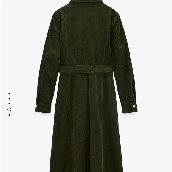 Zara green corduroy dress bloggers favorite - Picture 2 of 7